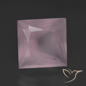 9,17 ctw natürlicher Mittelrosa Rosa Rosenquarz, Quadrat, Transparent