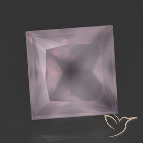 9,17 ctw natürlicher hellrose-rosa Rosenquarz, Quadrat, Transparent