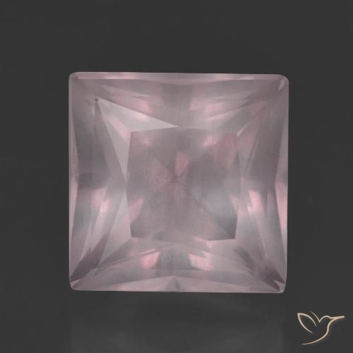 8.10ct Natürlicher hellrosa Rosenquarz, Quadrat, Transparent