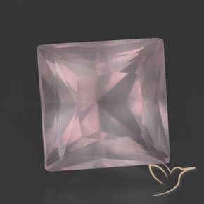 9,17 ctw natürlicher hellrosa Rosenquarz, Quadrat, Transparent