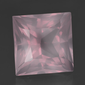 16,77 ctw natürlicher rosafarbener Rosenquarz, Quadrat, Transparent