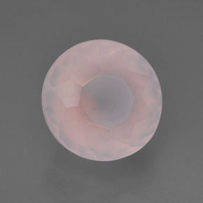 4,38 ctw natürlicher rosafarbener Rosenquarz, Rundschliff, Transparent