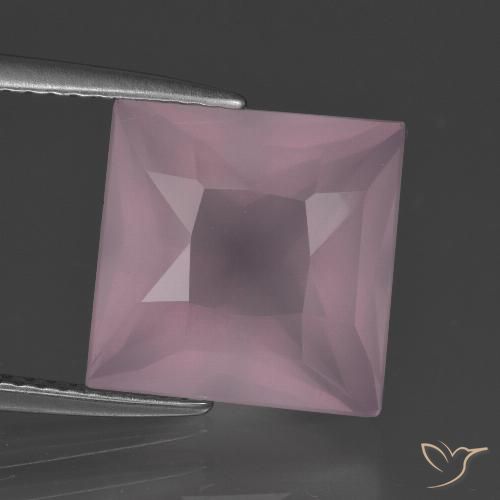6.94ct Natürlicher Mittelrosa Rosa Rosenquarz, Quadrat, Transparent
