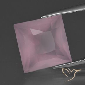 9,17 ctw natürlicher Mittelrosa Rosa Rosenquarz, Quadrat, Transparent