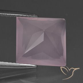 9,17 ctw natürlicher Mittelrosa Rosa Rosenquarz, Quadrat, Transparent
