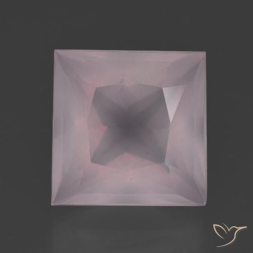7.70ct Natürlicher hellrose-rosa Rosenquarz, Quadrat, Transparent