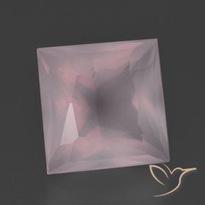 9,17 ctw natürlicher hellrose-rosa Rosenquarz, Quadrat, Transparent