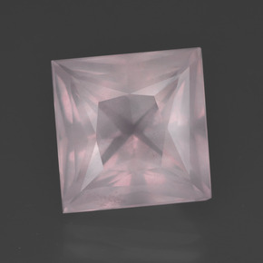 7,81 ctw natürlicher rosafarbener Rosenquarz, Quadrat, Transparent
