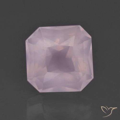 5.93ct Natürlicher hellrosa Rosenquarz, Smaragdschliff, Transparent