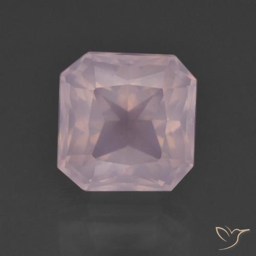 5.96ct Natürlicher hellrosa Rosenquarz, Smaragdschliff, Transparent
