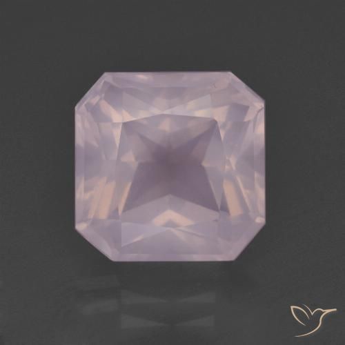 6.06ct Natürlicher hellrosa Rosenquarz, Smaragdschliff, Transparent