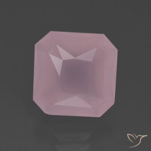 6.36ct Natürlicher Mittelrosa Rosenquarz, Smaragdschliff, Transparent