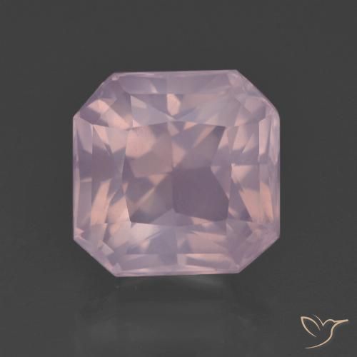 6.65ct Natürlicher hellrosa Rosenquarz, Smaragdschliff, Transparent