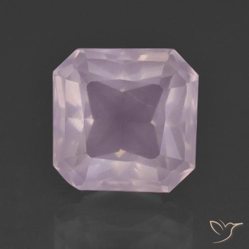 6.62ct Natürlicher hellrosa Rosenquarz, Smaragdschliff, Transparent