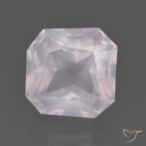 6.14ct Natürlicher Sehr helles Rosenrosa Rosenquarz, Smaragdschliff, Transparent