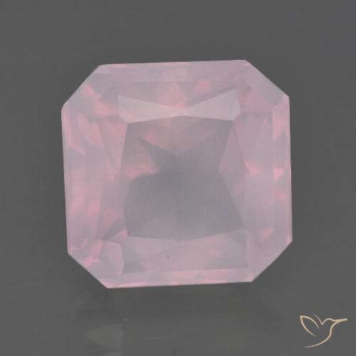 7.29ct Natürlicher Mittelrosa Rosa Rosenquarz, Smaragdschliff, Transparent