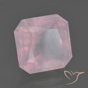 9,17 ctw natürlicher Mittelrosa Rosa Rosenquarz, Oktagonschliff, Transparent
