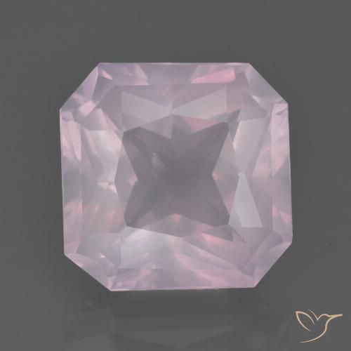 7.37ct Natürlicher hellrosa Rosenquarz, Smaragdschliff, Transparent