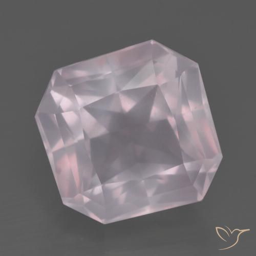 7.83ct Natürlicher rose-rosa Rosenquarz, Smaragdschliff, Transparent
