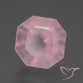 9,17 ctw natürlicher Mittelrosa Rosa Rosenquarz, Oktagonschliff, Transparent