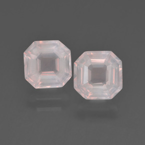 3,18 ct natürliche rosafarbener Rosenquarz-Edelsteine, Smaragdschliff, Transparent