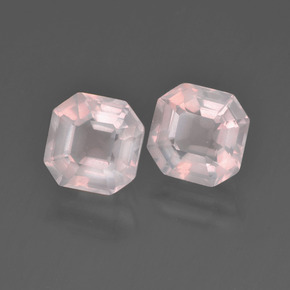 3,18 ct natürliche rosafarbener Rosenquarz-Edelsteine, Smaragdschliff, Transparent