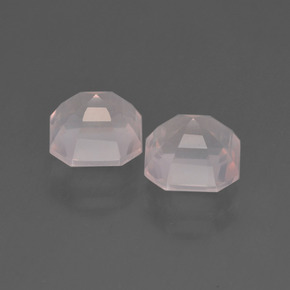 3,18 ct natürliche rosafarbener Rosenquarz-Edelsteine, Smaragdschliff, Transparent