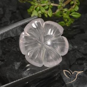 9,17 ctw natürlicher Weiß Rosenquarz, Blumen-Schliff, Transparent