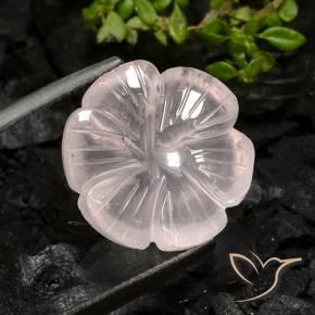 9,17 ctw natürlicher hellrosa Rosenquarz, Blumen-Schliff, Transparent