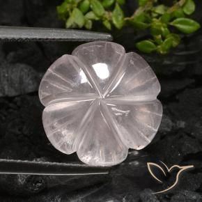 9,17 ctw natürlicher hellrosa Rosenquarz, Blumen-Schliff, Transparent