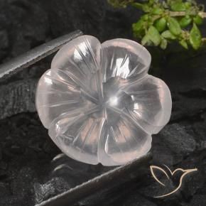 9,17 ctw natürlicher hellrosa Rosenquarz, Blumen-Schliff, Transparent