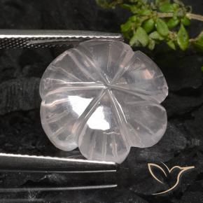 9,17 ctw natürlicher hellrosa Rosenquarz, Blumen-Schliff, Transparent