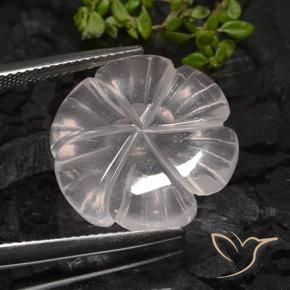 9,17 ctw natürlicher Flamingorosa Rosenquarz, Blumen-Schliff, Transparent