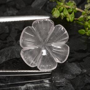 4,90 ctw natürlicher weißer Rosenquarz, Blumenschliff, Transparent