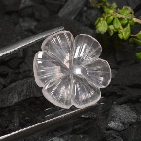 4,90 ctw natürlicher weißer Rosenquarz, Blumenschliff, Transparent