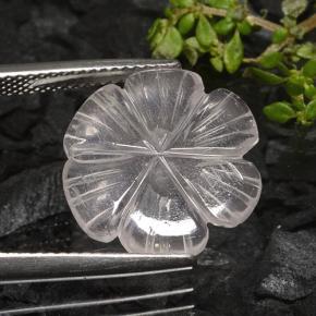 4,90 ctw natürlicher weißer Rosenquarz, Blumenschliff, Transparent