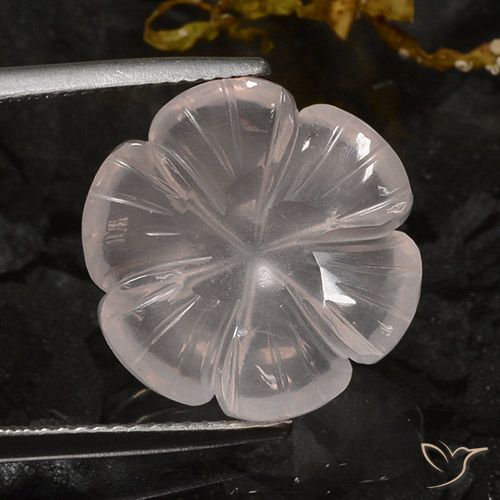 10.56ct Natürlicher Flamingorosa Rosenquarz, Blumen-Schliff, Transparent