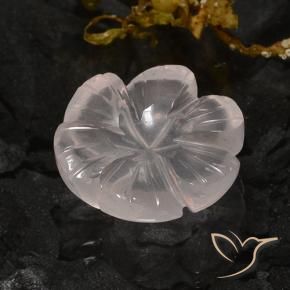 9,17 ctw natürlicher Flamingorosa Rosenquarz, Blumen-Schliff, Transparent