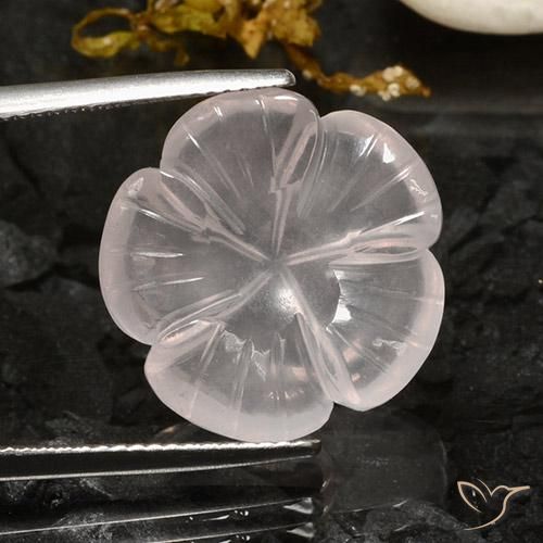 12.37ct Natürlicher Weiß Rosenquarz, Blumen-Schliff, Transparent