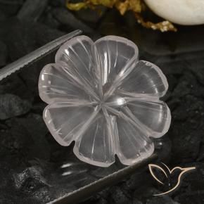 9,17 ctw natürlicher Weiß Rosenquarz, Blumen-Schliff, Transparent