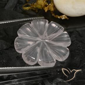 9,17 ctw natürlicher Weiß Rosenquarz, Blumen-Schliff, Transparent