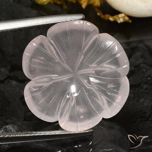 16.68ct Natürlicher Weiß Rosenquarz, Blumen-Schliff, Transparent