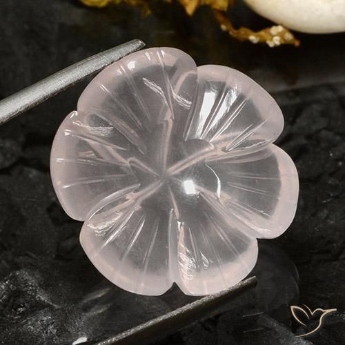 9,17 ctw natürlicher Weiß Rosenquarz, Blumen-Schliff, Transparent