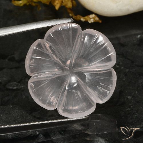 9.72ct Natürlicher Weiß Rosenquarz, Blumen-Schliff, Transparent