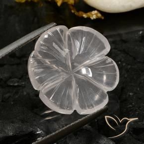 9,17 ctw natürlicher Weiß Rosenquarz, Blumen-Schliff, Transparent