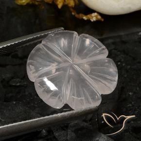 9,17 ctw natürlicher Weiß Rosenquarz, Blumen-Schliff, Transparent