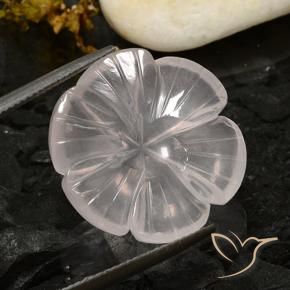 9,17 ctw natürlicher Weiß Rosenquarz, Blumen-Schliff, Transparent