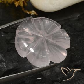 9,17 ctw natürlicher Weiß Rosenquarz, Blumen-Schliff, Transparent