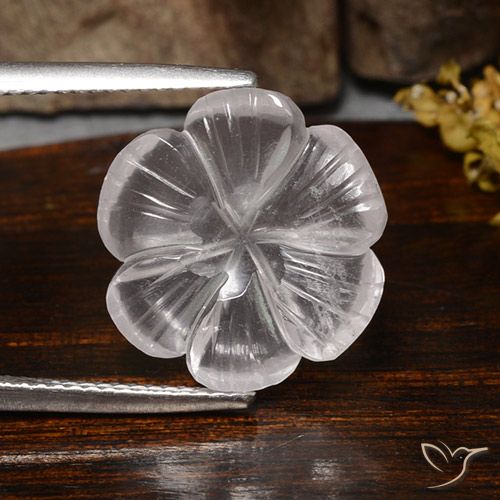 6.26ct Natürlicher Weiß Rosenquarz, Blumen-Schliff, Transparent
