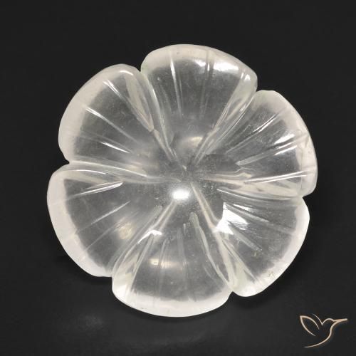 10.91ct Natürlicher Sehr helles Rosa Rosenquarz, Blumen-Schliff, Transparent